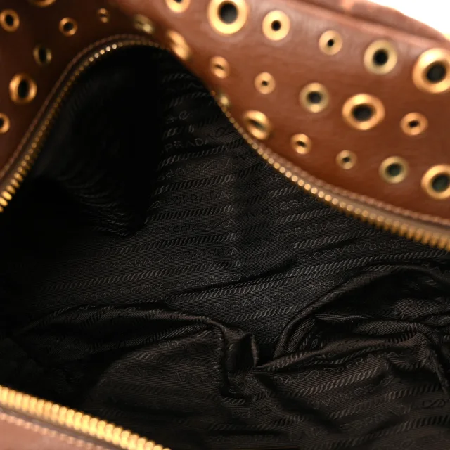 Prada Vitello Daino Grommet Satchel Bruciato in Calfskin from FASHIONPHILE, photo 5 of 11