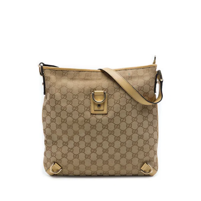 Beige Gucci GG Canvas Abbey D Ring Crossbody in Beige Canvas from Designer Revival