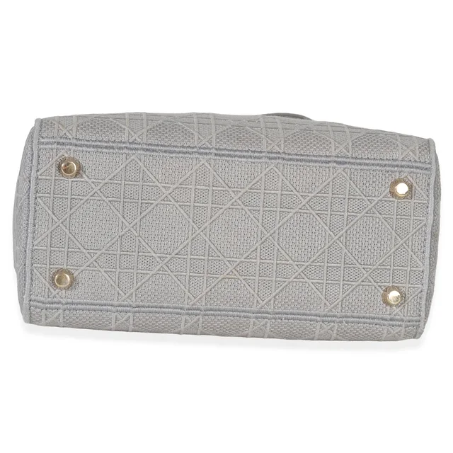 Dior Gray Canvas Cannage Embroidered Medium Lady D-Lite Bag in Grey Canvas from myGemma, photo 2 of 2