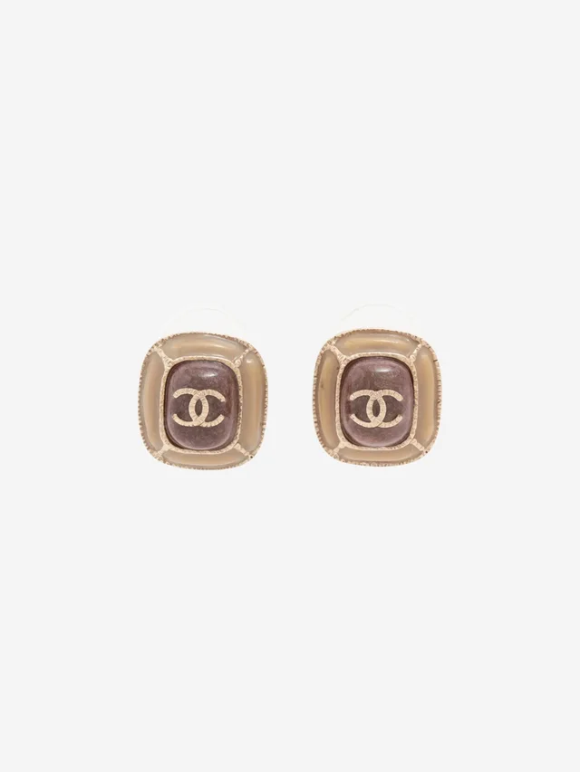 Chanel Brown Coco Mark A15C earrings in Brown from Sign of the Times