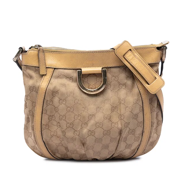 Beige Gucci GG Canvas Abbey D Ring Crossbody in Beige Canvas from Designer Revival