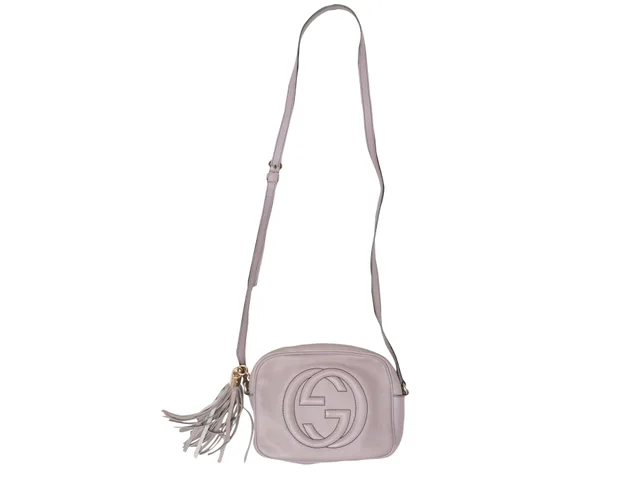 Light Purple Gucci Soho Crossbody Bag in Purple Leather from Designer Revival