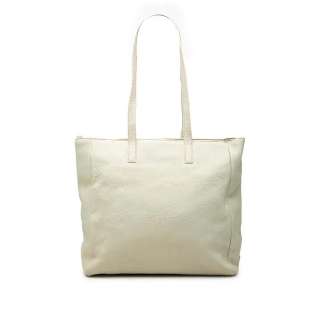 White Prada Vitello Daino Tote in White Leather from Designer Revival