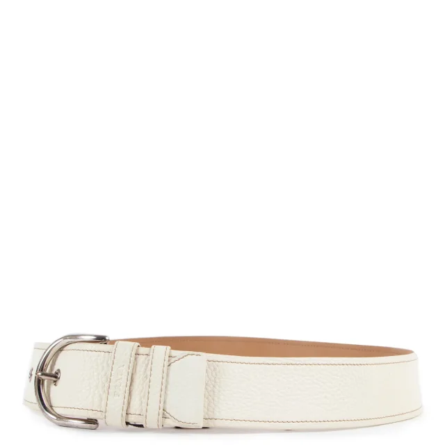 Prada Grained Leather Belt - Size 90 in White Caviar leather from Labellov, photo 2 of 4