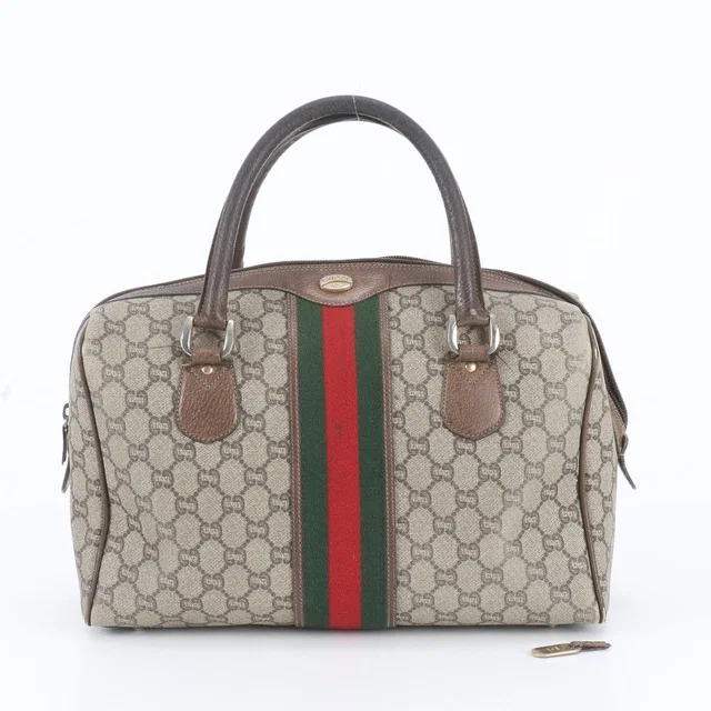 Gucci Vintage Sherry Line GG Plus Leather Tote Bag Mini Boston in Leather from The Reluxe