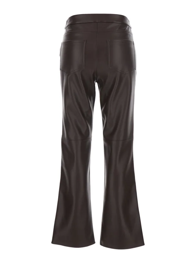 's maxmara 'Sublime' Brown Pants with Clasp and Zip Closure in Ecoleather for Women in Brown 100% Polyester, photo 3 of 6 from Gaudenzi Boutique