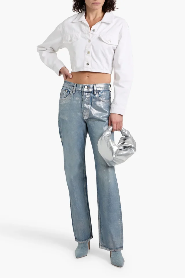 Iro Mylene Cropped Denim Jacket in White, photo 2 of 4 from THE OUTNET