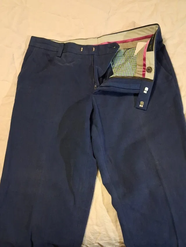 Etro Men's Navy Blue Chinos in blue|purple Velvet from Poshmark