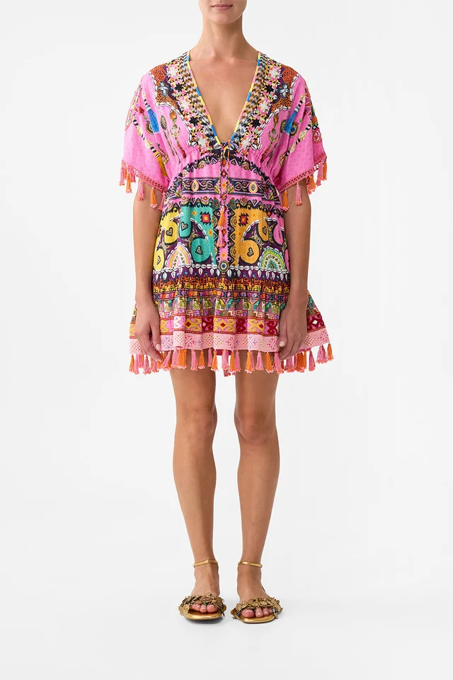 Camilla eBoutique SHORT V NECK EMBROIDERED DRESS PATCHWORK PANORAMA from CAMILLA, photo 1 of 1