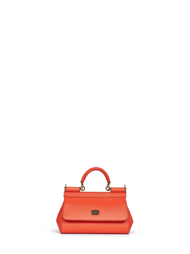 Dolce & Gabbana Sicily Mini Top Handle Bag — Orange Calf Leather in Orange Calfskin from HEWI