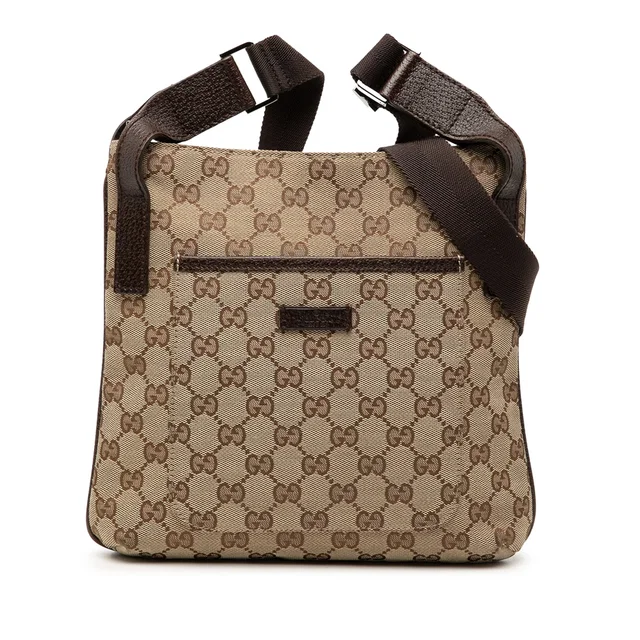 Beige Gucci GG Canvas Crossbody in Beige Canvas from Designer Revival