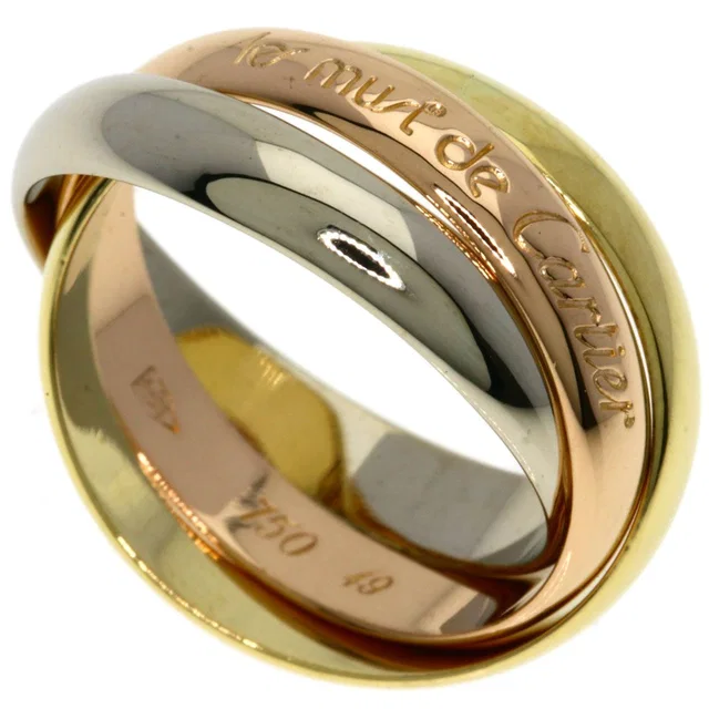 Cartier Trinity 49 Ring 18K Yellow Gold 18K White Pink in White from The Reluxe
