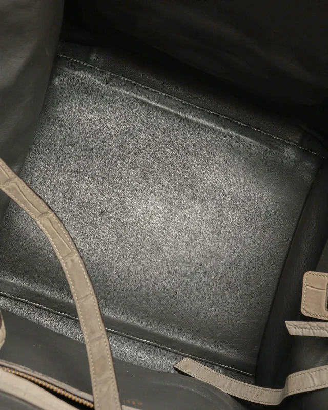 Celine Crocodile Embossed Nubuck Luggage Phantom Tote Bag in Suede from A Retro Tale, photo 8 of 9