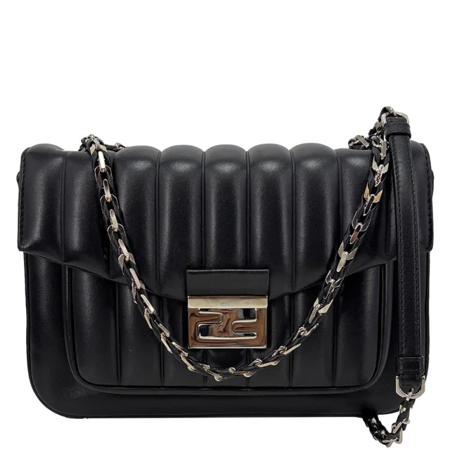 Fendi Leather Baguette Bag Black in Black Leather from Dallas Designer Handbags