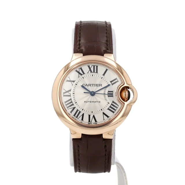 Ballon Bleu de Cartier watch, small model, in rose gold. Ref: Cartier - 3682. Circa 2017 in Blue Leather from Collector Square, photo 2 of 4