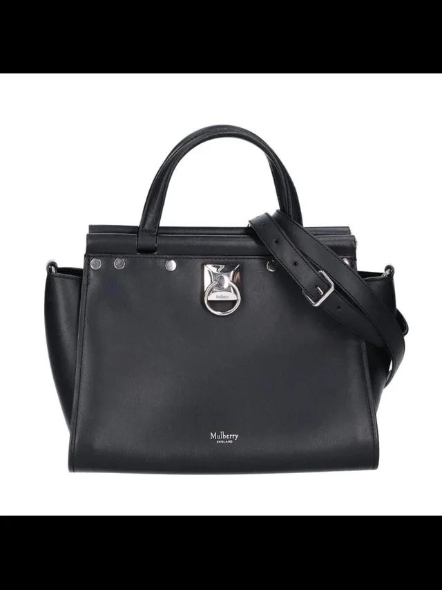 Mulberry Leather Satchel With Silver-Tone Hardware in black Leather from Poshmark