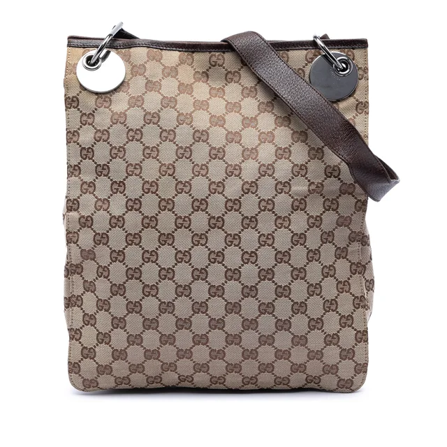 Beige Gucci GG Canvas Eclipse Crossbody in Beige Canvas from Designer Revival