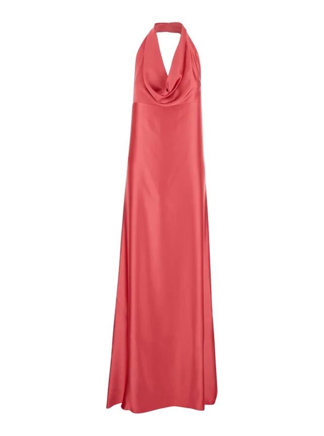 Leplain Red long Dress with Halterneck and open back in fabric woman in Red, image 1 of 1 from Gaudenzi Boutique