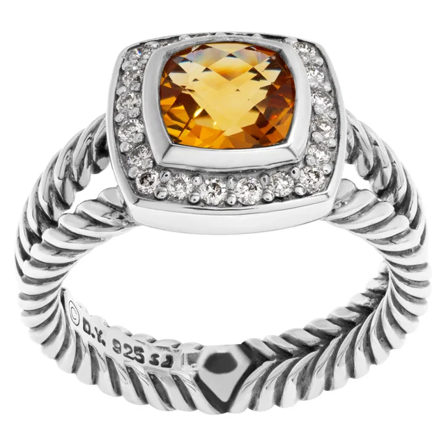 David Yurman Citrine and diamond ring in Silver Sterling Silver from Gray And Sons