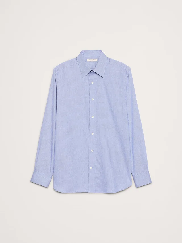 Banana Republic Slim-Fit Wrinkle-Resistant Dress Shirt in Blue Dobby, photo 5 of 6 from Banana Republic (Canada)