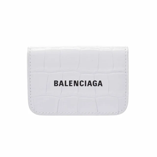 Balenciaga Compact Wallet Crocodile Embossed White Leather Tri Fold in white Crocodile from Poshmark