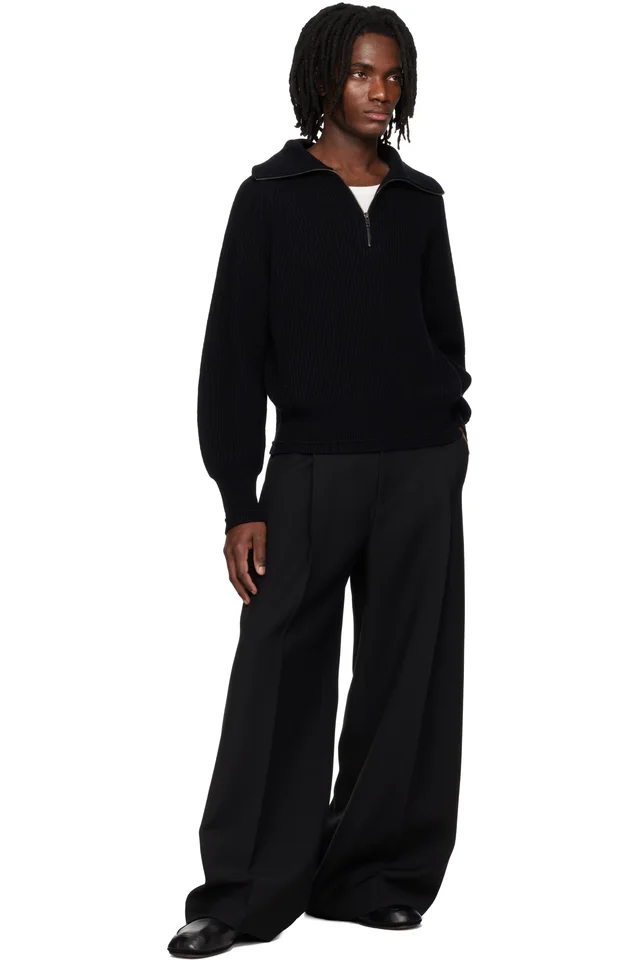Entire Studios Black Blimp Quarter Zip Sweater, photo 4 of 4 from SSENSE