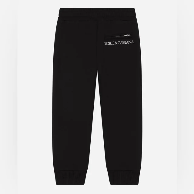 Dolce & Gabbana Jersey Jogger Black Jogging Pants With Logo Embroidery 9-10 Kids in black from Poshmark
