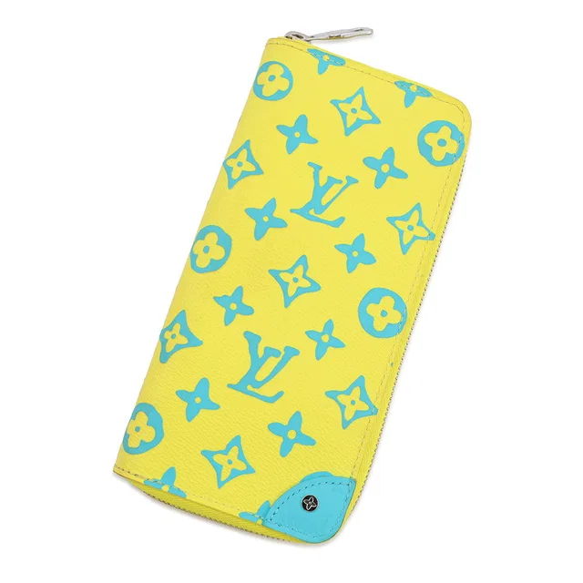 Louis Vuitton Zippy wallet Vertical Yellow/BlueM82005 Monogram Playground in Yellow from GALLERY RARE