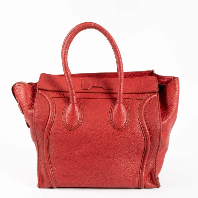 Celine Soft Mini Luggage Bag in Red Leather from Labellov, photo 3 of 7