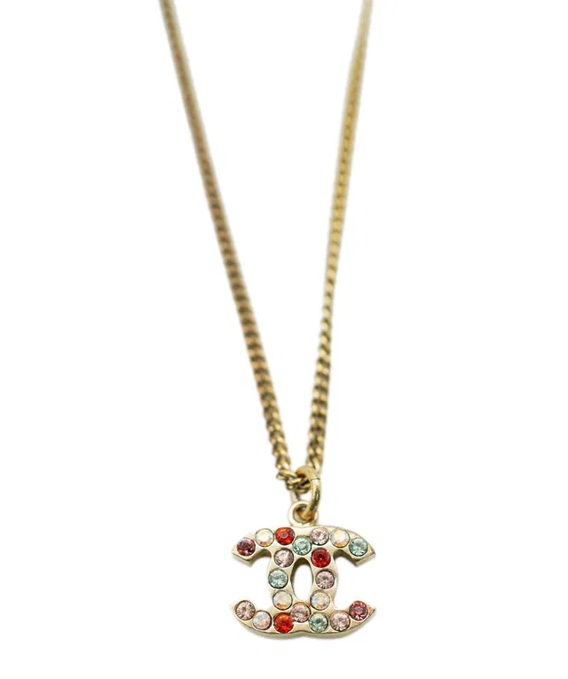 Chanel Rainbow Rhinestone Pedant in Leather from Luxury Promise