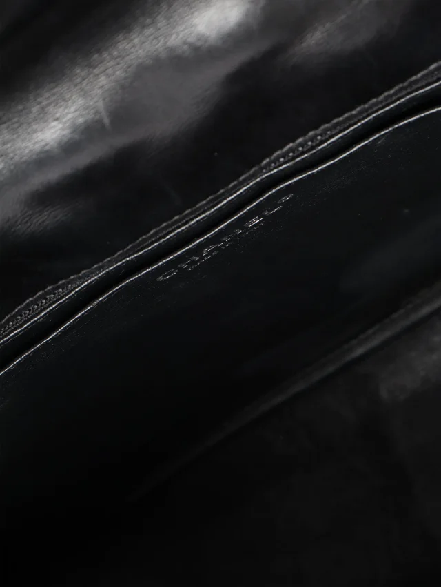 Chanel Black 2009 patent quilted jumbo Classic Single Flap bag in Black Patent leather from Sign of the Times, photo 5 of 8