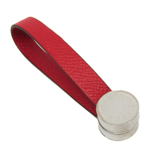 Hermès Women's Glove Holder Silver,Red Color Maris in Red color/Silver Epsom leather, Metal from Elady