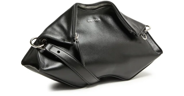 MCQUEEN Manta clutch bag in Black Calf leather, photo 3 of 8 from 24S (US)