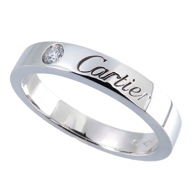 C de Cartier Ring Platinum Diamond Weddin 48 from The Reluxe