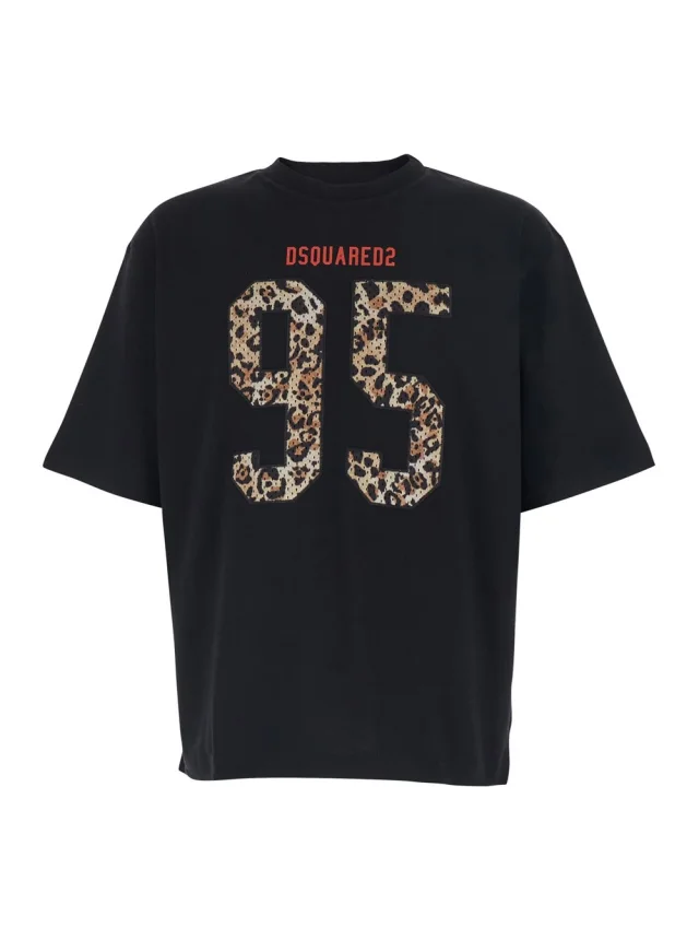 Dsquared2 Black T-Shirt with Maxi Logo on the Front in Cotton for Men in Black 100% Cotton from Gaudenzi Boutique, photo 1 of 1