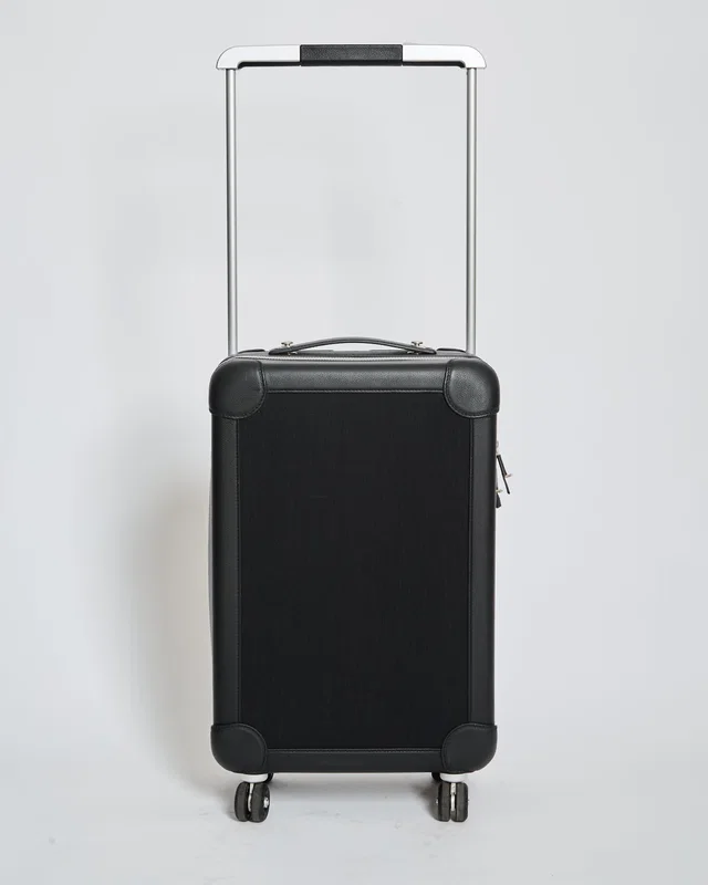 HOT* Hermès Rolling Mobility Suitcase in Black with Black Clemence Leather Trim and Aluminium… in Black Clemence leather from Sellier