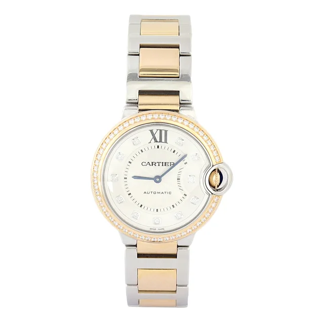 Cartier Ballon Bleu Diamond 36mm Watch in Blue from Luxe.It.Fwd