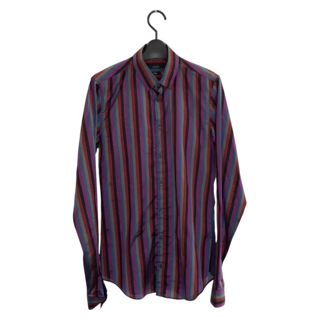 Gucci 38 Multicolor Silk Long Sleeve Shirt Striped in Multicolor Silk from The Reluxe