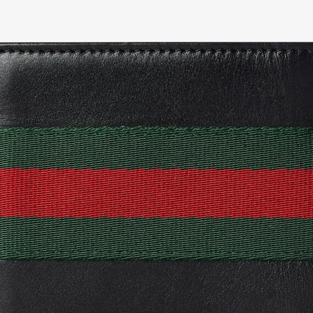 Gucci Web-Detail Leather Wallet — Black in Black Leather from HEWI, photo 2 of 5