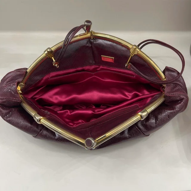 Judith Leiber Women's Shoulder bags - Burgundy/Purple in purple from Depop, photo 7 of 9