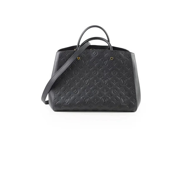 Louis Vuitton Montaigne GM Black Empriente in Black Leather from The Purse Affair
