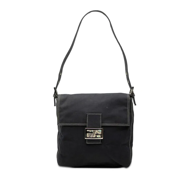 Blue Fendi Canvas FF Marble Mamma Forever Shoulder Bag in Blue Canvas from Designer Revival