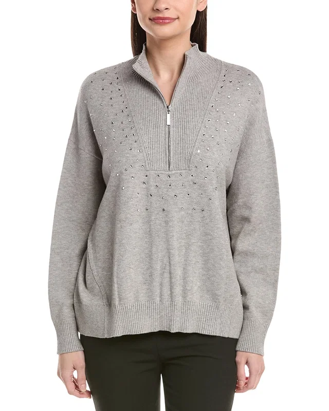 Joseph Ribkoff 1/2-Zip Embellished Pullover, image 1 of 1 from Gilt