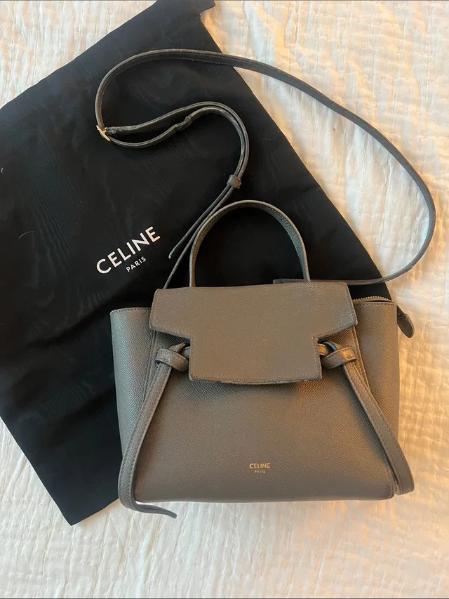 Celine Belt Bag Nano In Textured Leather in gray Leather from Poshmark