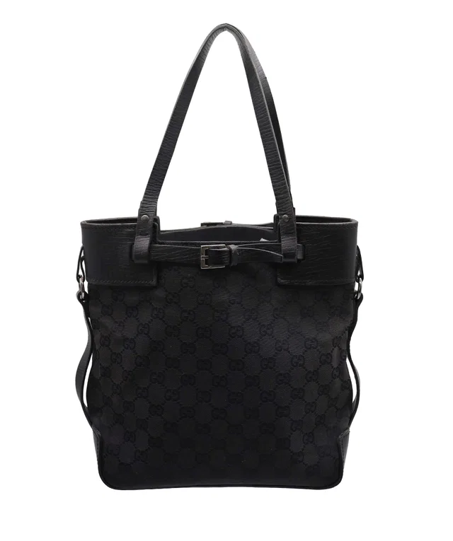 Gucci Tote Bag Black in Black Canvas from Luxury Promise