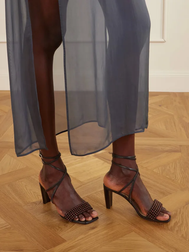 LEMAIRE Beaded leather sandals in Brown, photo 2 of 2 from NET-A-PORTER (Canada)