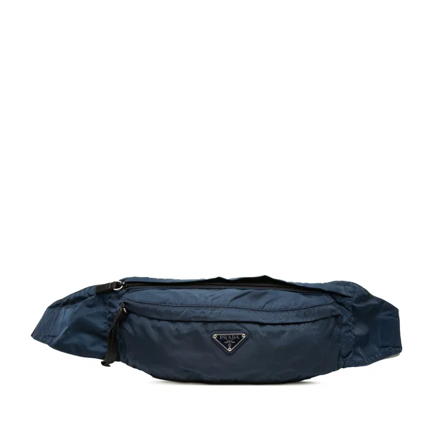 Blue Prada Tessuto Belt Bag in Blue Nylon from Designer Revival