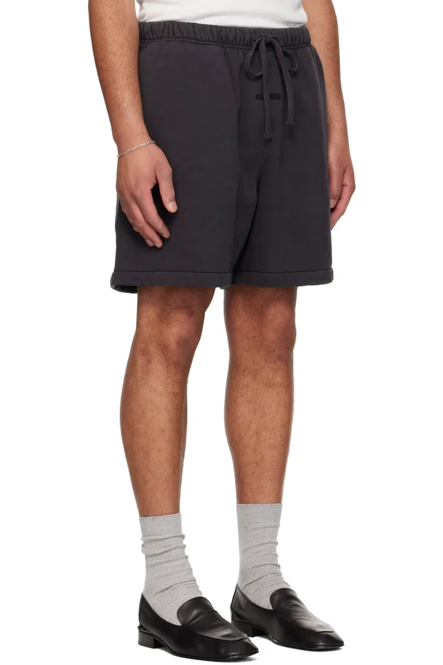 Fear of God ESSENTIALS Black Signature Classic Sweat Shorts, photo 2 of 4 from SSENSE