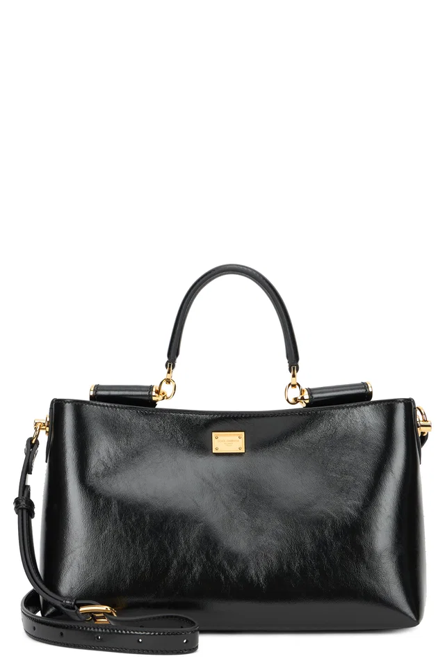 Dolce & Gabbana Calfskin Top Handle Bag — Black in Black Calfskin from HEWI