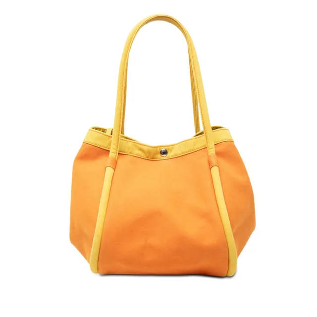 Orange Hermès Toile Lindy Beach Bag in Orange Canvas from Designer Revival